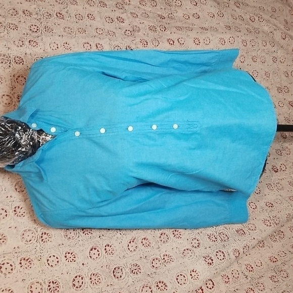 J Crew Collared Aqua Cotton Dress Shirt Size XSmall - Picture 3 of 4